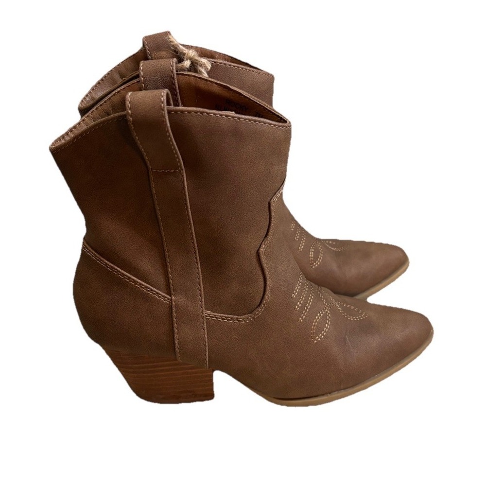 Rachel Zoe Boots Womens 7 M Rocky Pull On Pointed Toe Western Ankle Boot Brown
